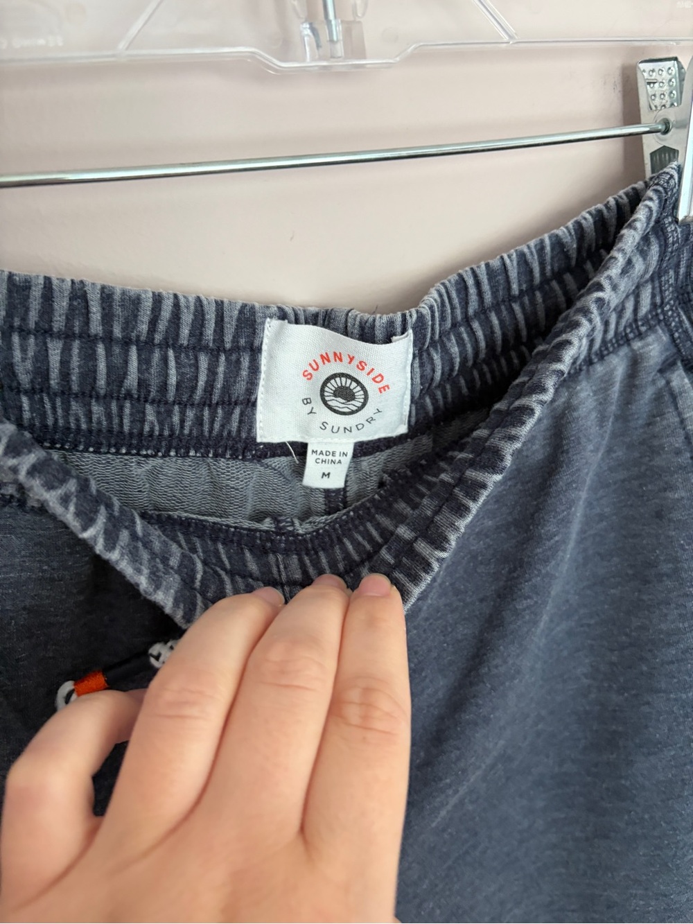 Sunnyside by Sundry Denim Blue Sweatshirt and Shorts Set Medium - Picture 7 of 8